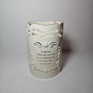 Lenox Footprints Fine Ivory China Votive Candleholder 1998